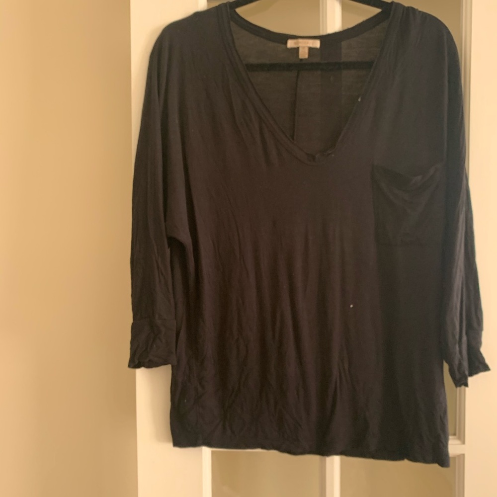 Bordeaux V Neck Pocket T Shirt
